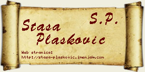 Staša Plasković vizit kartica